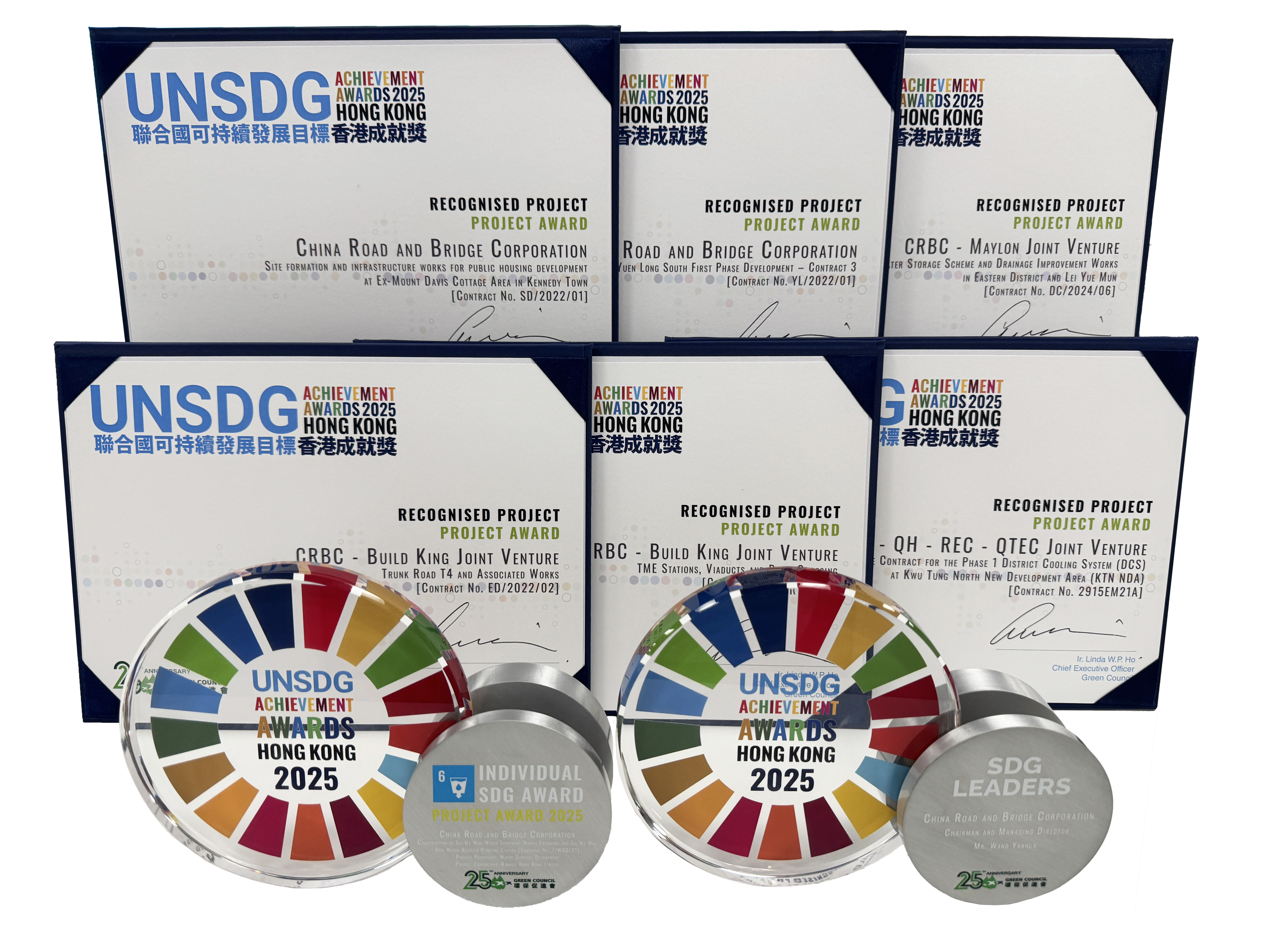 UNSDG Achievement Awards 2025（7 projects of CRBC won awards)